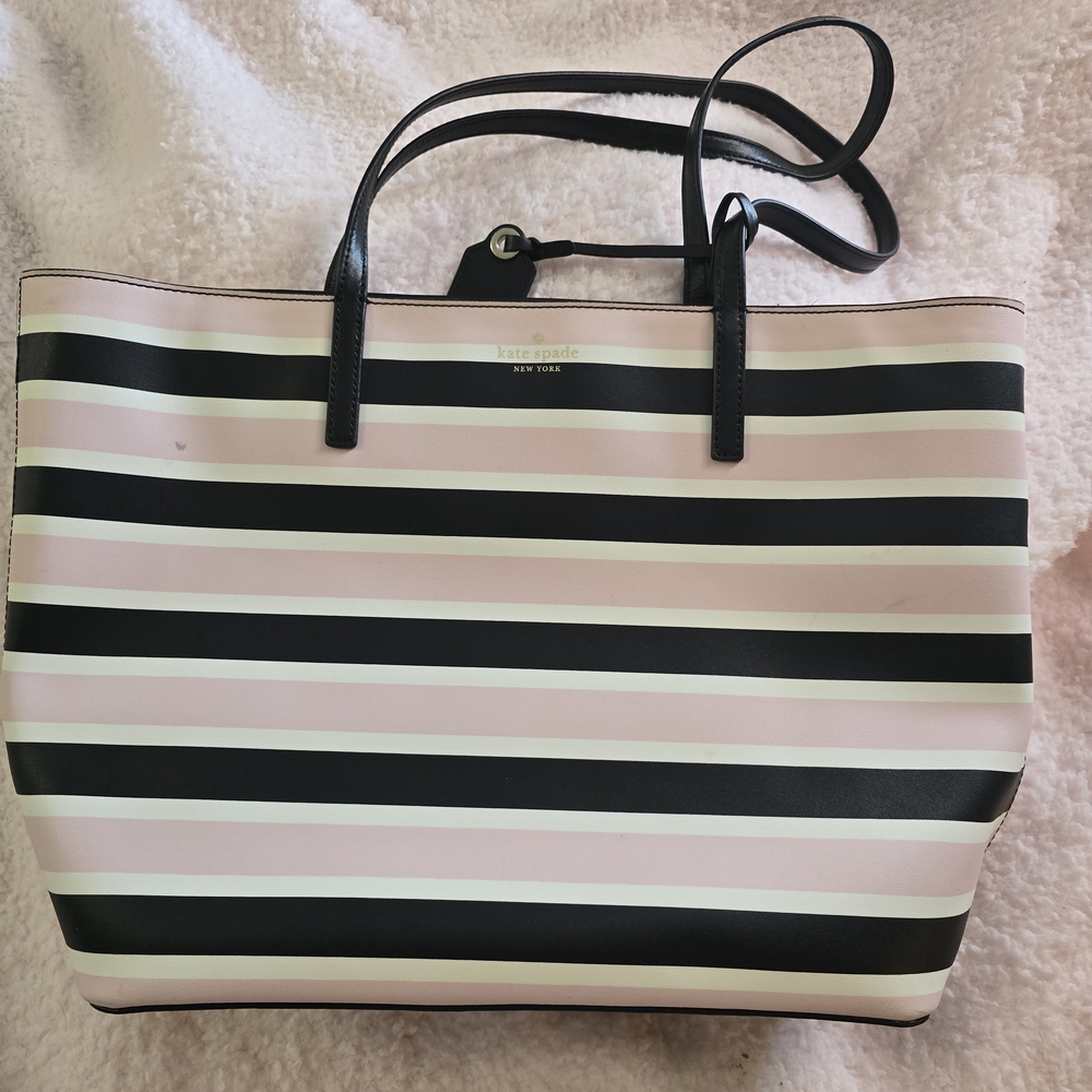 kate spade Striped Tote Bag - Pink and Black